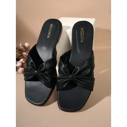 Mozafia Women's Black Casual Sandals-picture-10