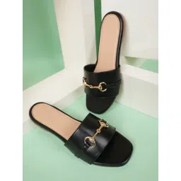 Mozafia Women's Black Casual Sandals-picture-28