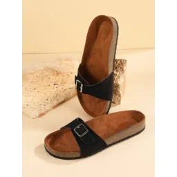 Mozafia Women's Black Casual Sandals-picture-32