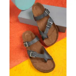 Mozafia Women's Black Cross Strap Sandals-picture-26