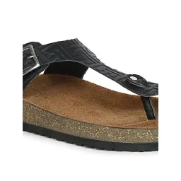 Mozafia Women's Black T-Strap Sandals image 5