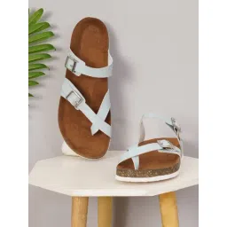 Mozafia Women's Blue Toe Ring Sandals-picture-16