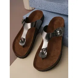 Mozafia Women's Brown T-Strap Sandals-picture-40