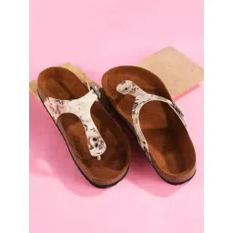 Mozafia Women's Cream T-Strap Sandals-picture-38