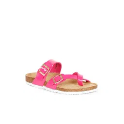 Mozafia Women's Fuchsia Toe Ring Sandals-picture-11