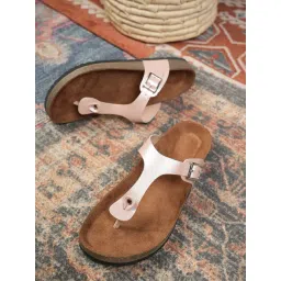 Mozafia Women's Gold T-Strap Sandals-picture-20