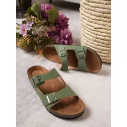 Mozafia Women's Green Slides-picture-11