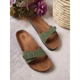 Mozafia Women's Green Slides-picture-36