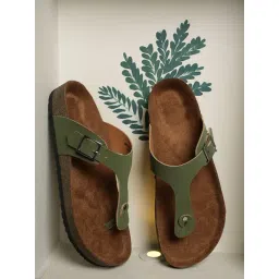 Mozafia Women's Green T-Strap Sandals-picture-35