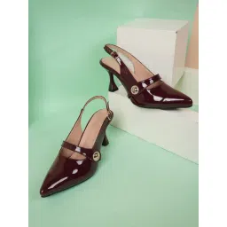 Mozafia Women's Maroon Back Strap Sandals-picture-26