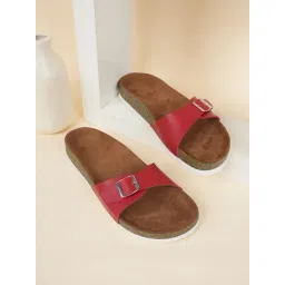 Mozafia Women's Maroon Casual Sandals-picture-25