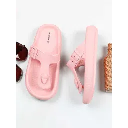 Mozafia Women's Nude Pink T-Strap Sandals-picture-40