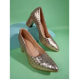 Mozafia Women's Rose Gold Pump Shoes-picture-26