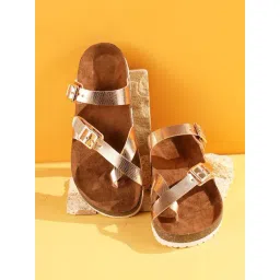 Mozafia Women's Rose Gold Toe Ring Sandals-picture-29