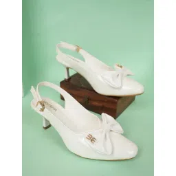 Mozafia Women's White Back Strap Sandals-picture-25