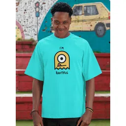 MOZIGO Graphic Printed Round Neck Drop-Shoulder Sleeves Oversized T-shirt-picture-23