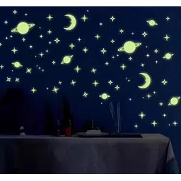 30 cm Glow in The Dark Stars & Moon, Wall Decals Sticker for kids Self Adhesive Sticker-image-46