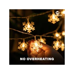 MPROW Yellow Waterproof Snow Flake-Shaped LED String Lights image 3