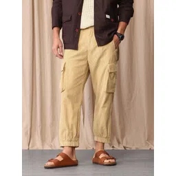 Mr Bowerbird Men Pleated Oversized Fit Pure Cotton Corduroy Cargos Trousers-picture-17
