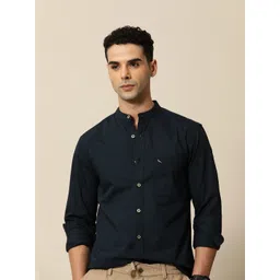 Mr Bowerbird Men Premium Tailored Fit Mandarin Collar Pure Cotton Casual Shirt-picture-13