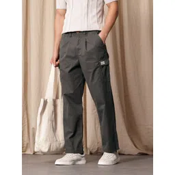 Mr Bowerbird Men Pure Cotton Oversized Fit Pleated Cargos Trousers-picture-13