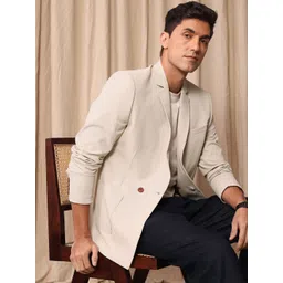 mr bowerbird Men Solid Double Breasted Casual Blazer-picture-34