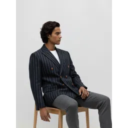 mr bowerbird Men Striped Double Breasted Festive & Wedding Blazer-picture-12