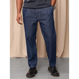 Mr Bowerbird Men Tapered Fit Mid-Rise Pleated Stretchable Jeans-picture-14