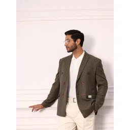 Mr Bowerbird Striped Notched Lapel Double-Breasted Twill Weave Blazer-picture-28