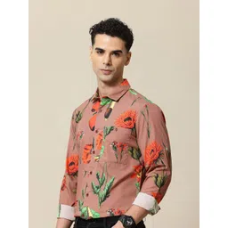 Mr Bowerbird Tailored Fit Floral Printed Pure Cotton Casual Shirt-picture-22