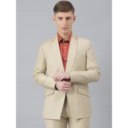 MR BUTTON Slim-Fit Single-Breasted Formal Cotton Linen Blazer-picture-26