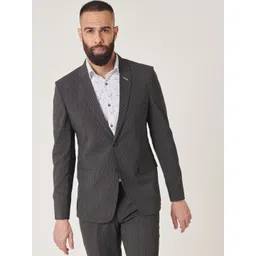 MR BUTTON Striped Slim-Fit Single Breasted Blazer-picture-37