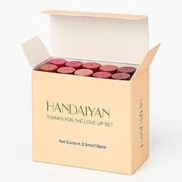 MR. HUDA 2-Piece Book Style Velvet Liquid Matte Lipstick Waterproof, Non Stick, Nude Lip Glossy Combo Pack Lipsticks For Women - Thanks For The Love Lip Set (12 Colour Liquid Lipstick Set)-picture-33