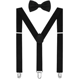 mr. jv MR.JV 1 PC "Men's Adjustable Suspenders and Bow Tie Set – Elastic Clip-On Suspenders for Weddings"-picture-38