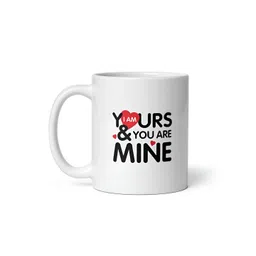 Mr UVD White & Red I am Yours You Are Mine Printed Ceramic Mug - 350 ml-picture-41