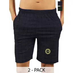 MRB Men Pack Of 2 Checked Outdoor Sports Shorts-picture-10