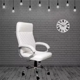 MRC Executive Chairs Diamond Leatherette High Back Revolving Office Chair White-picture-25