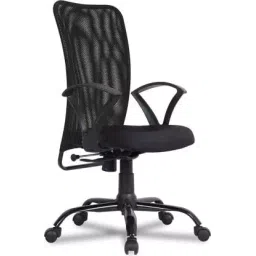 MRC Executive Chairs Sigma Black Mid Back Revolving Breathable Mesh Fabric Visitor Office Chair Black-picture-28