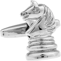 mrcuff Chess Knight Pair Cufflinks with a Presentation Gift Box-picture-33
