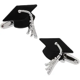 mrcuff Graduation Cap Mortarboard Hat Pair Cufflinks in a Presentation Gift Box & Polishing Cloth-picture-26