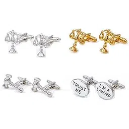 mrcuff Lawyer Attorney Judge Law 4 Pairs Cufflinks in a Presentation Gift Box & Polishing Cloth-picture-36