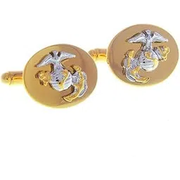 mrcuff Marines Anchor Globe 2 Tone Eagle USMC Pair of Cufflinks in a Presentation Gift Box & Polishing Cloth, microfiber, no gemstone-picture-20