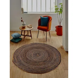 MRIC Beige & Blue Self Design Jute Carpet-picture-24