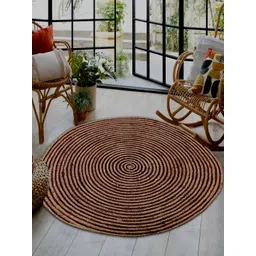 MRIC Beige & Brown Self Design Jute Carpet-picture-20