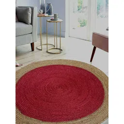 MRIC Beige & Red Self Design Jute Carpet-picture-22