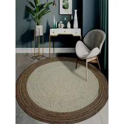 MRIC Beige & White Self Design Jute Carpet-picture-31