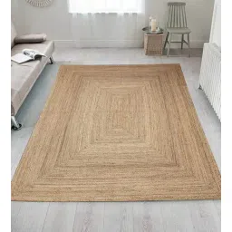 mric Beige Solid Jute 8 ft x 10 ft Hand Woven Carpet-picture-32