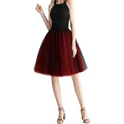 mrugneni Double Tone Knee Length Skirt-picture-14