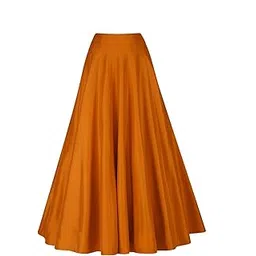 mrugneni Silk Fabric Long Kali Pattern Skirt (Orange)-picture-27