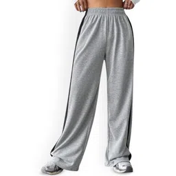 MS BOTTOM Women Side Stripes Loose Fit Wide Leg Trousers-picture-10